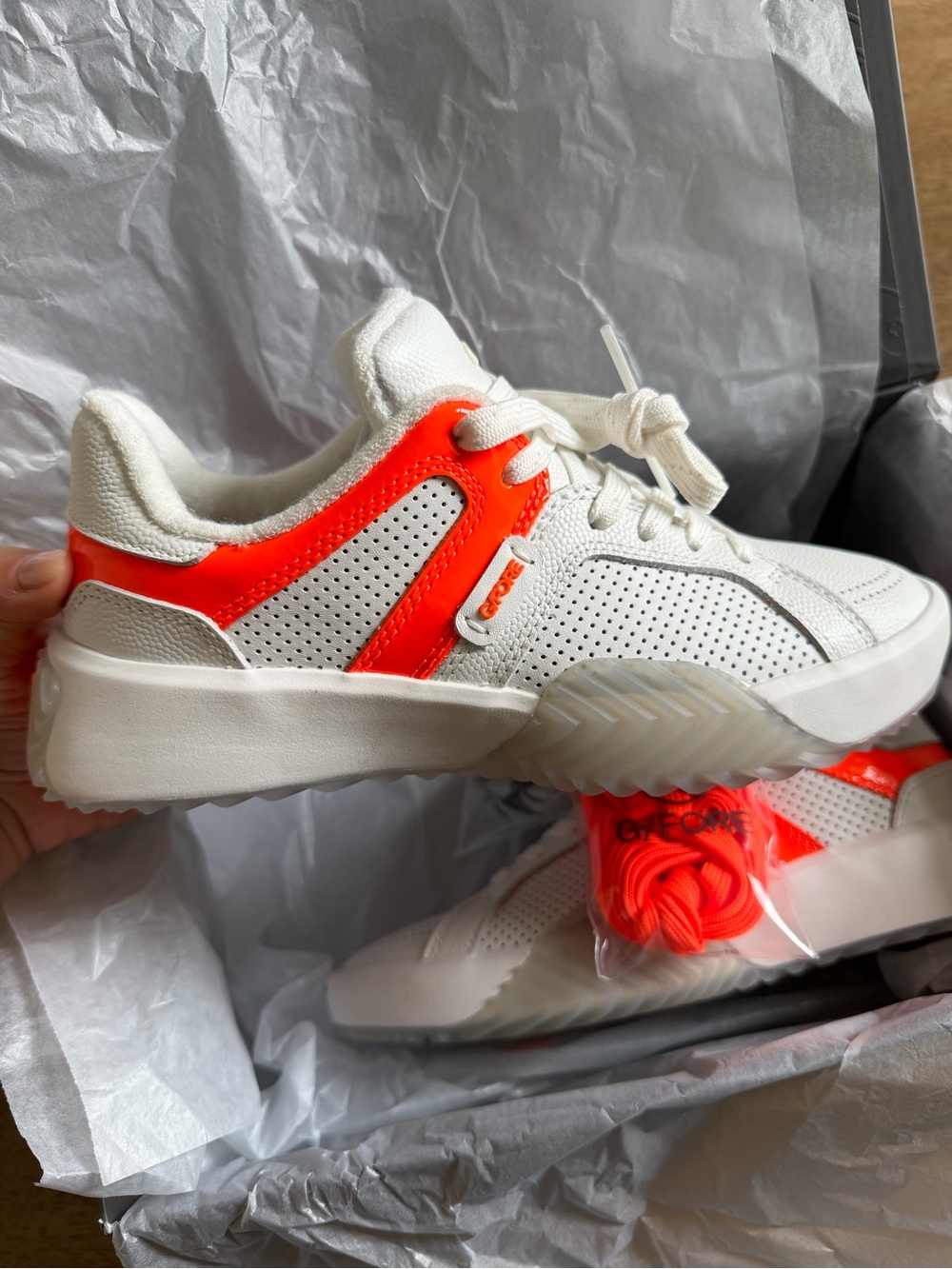 G/FORE Womens G.112 Street Shoe White/Orange Size-6 NEW